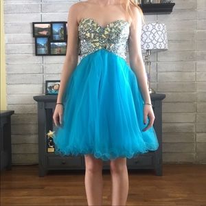 Night Moves Sky Blue Prom Dress